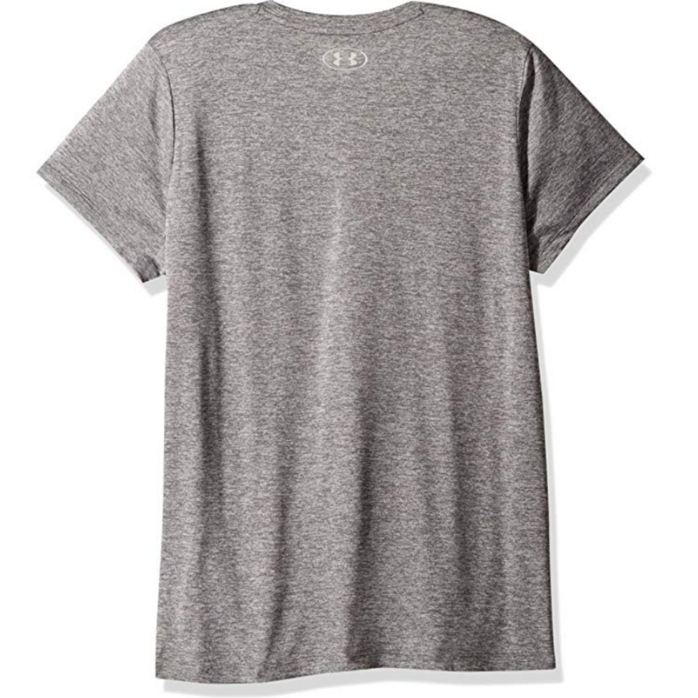 Under Armour Short Sleeve V Neck Workout Top Gray - Picture 3 of 4